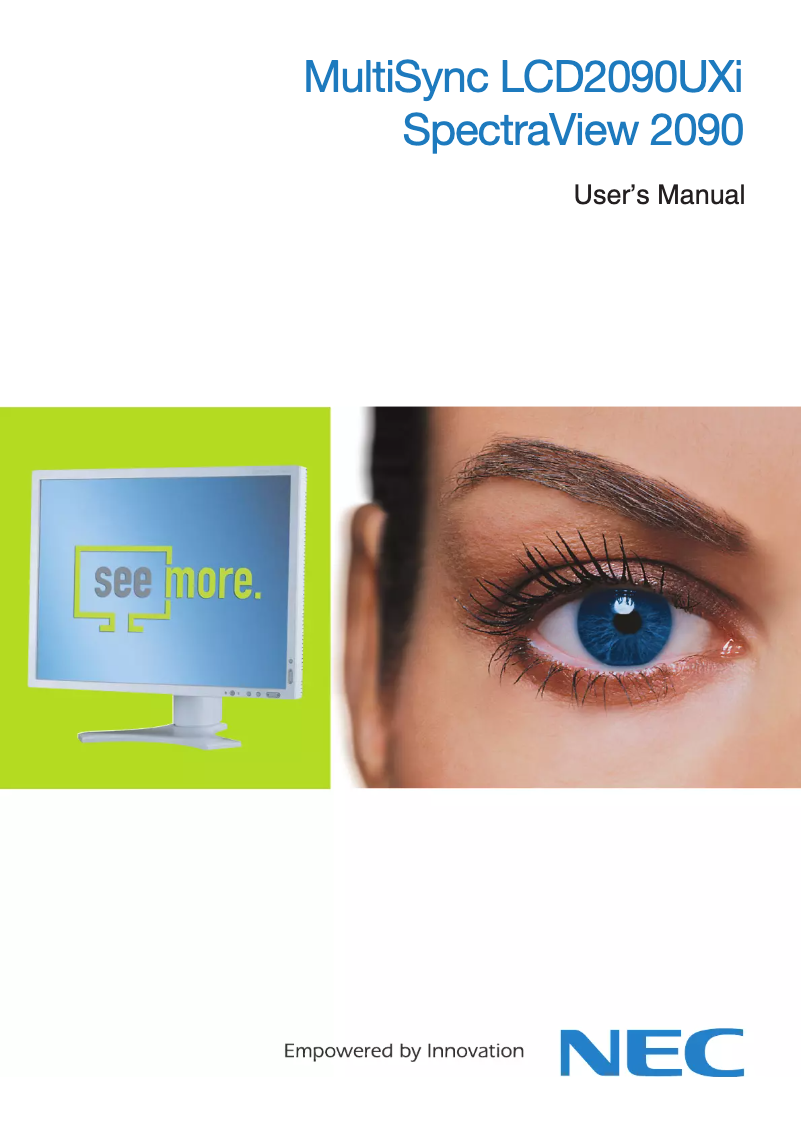 Image de la première page du manuel de l'appareil MultiSync 2090UXi