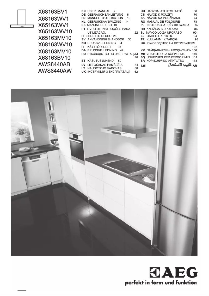 Page 1 de la notice Manuel utilisateur AEG X68163BV10