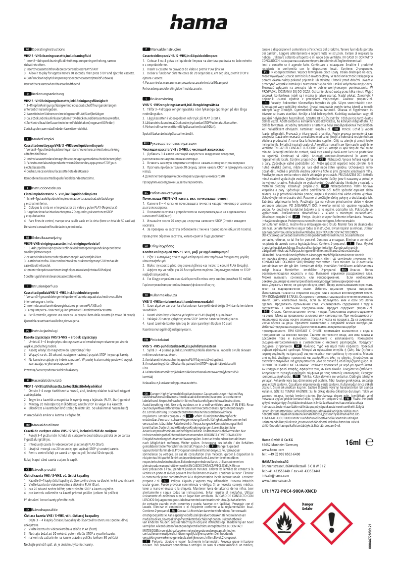 Page 1 de la notice Manuel utilisateur Hama 044728