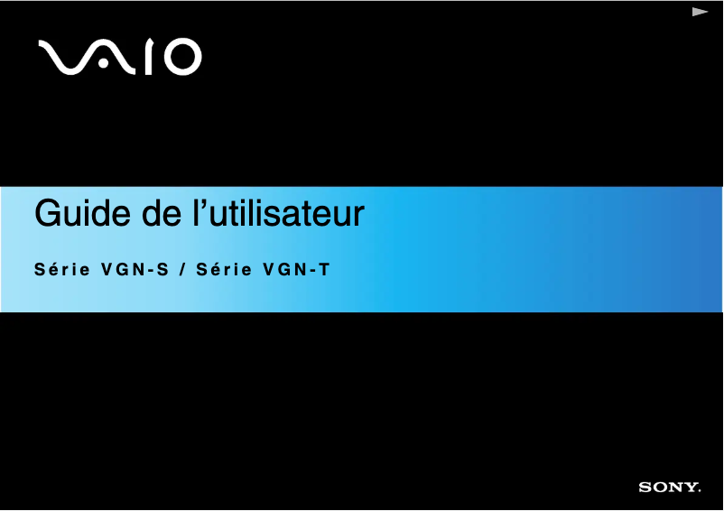 Page 1 de la notice Manuel utilisateur Sony Vaio VGN-S3HP