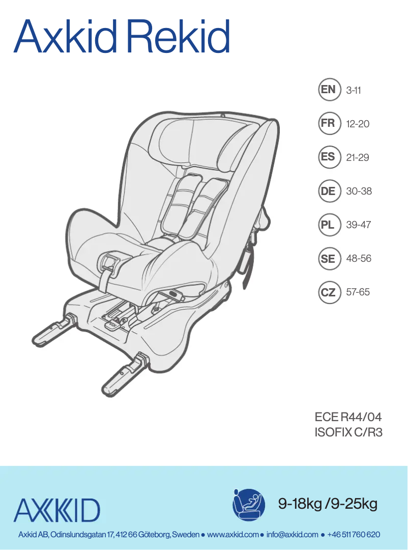 Page 1 de la notice Manuel utilisateur Axkid Rekid