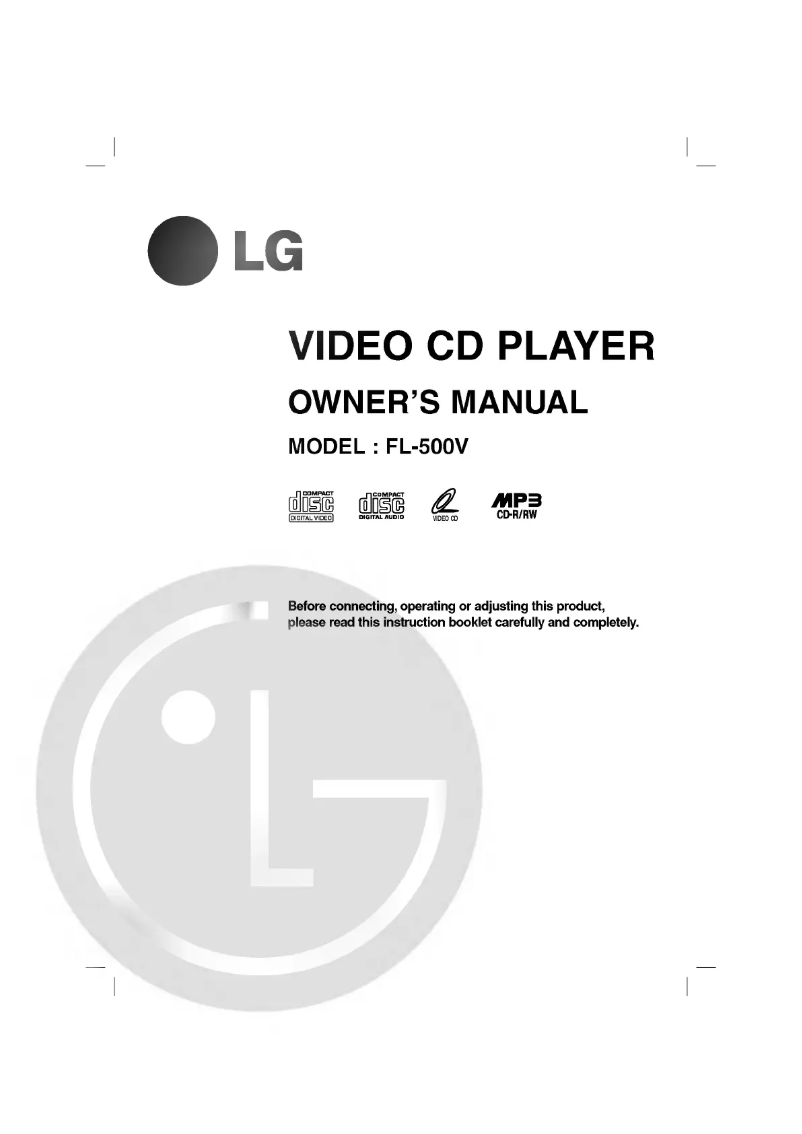 Page 1 de la notice Manuel utilisateur LG FL-500V