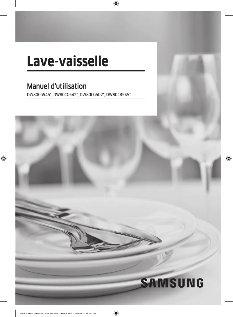 Image de la première page du manuel de l'appareil DW80CG5451SR