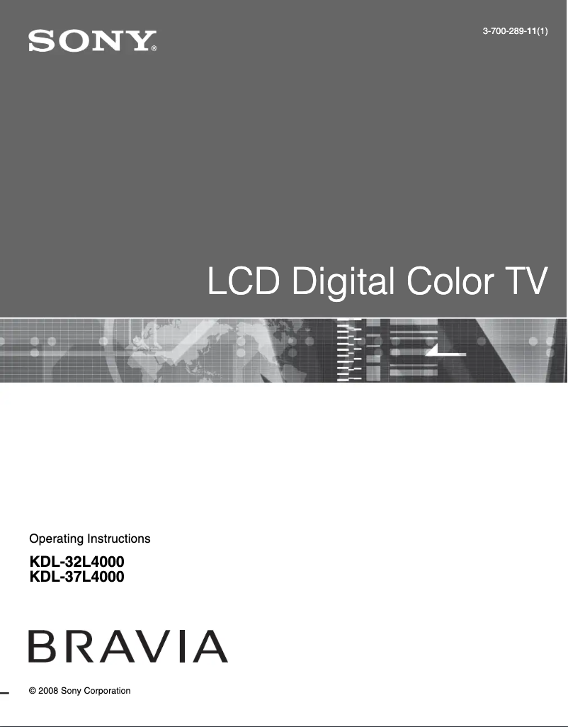 Page 1 de la notice Manuel utilisateur Sony Bravia KDL-32L4000
