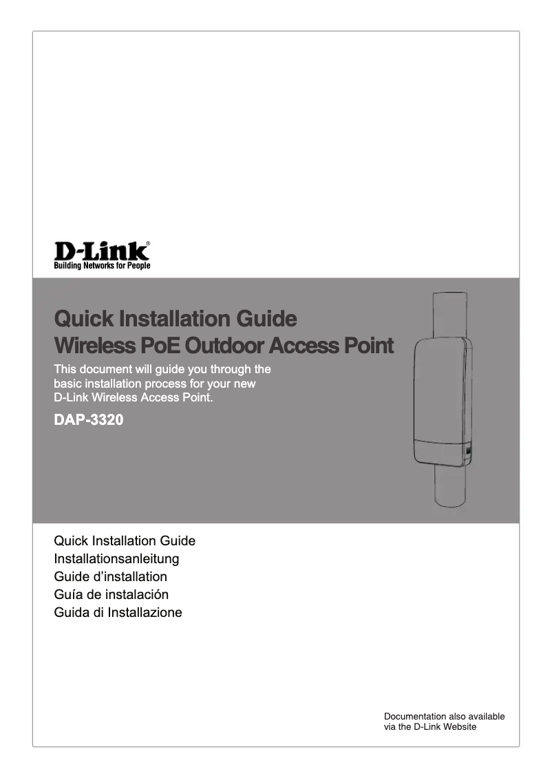 Page 1 de la notice Guide d'installation D-Link DAP-3320