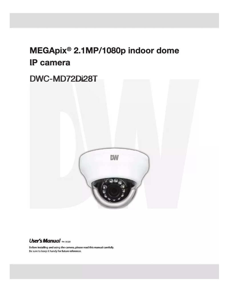 Page n°1 - Manuel utilisateur Digital Watchdog MegaPix DWC-MD72Di28T