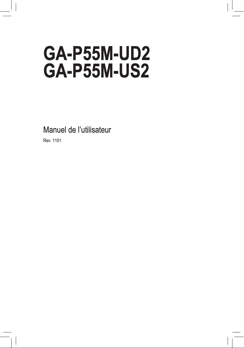 Page n°1 - Manuel utilisateur Gigabyte GA-P55M-UD2
