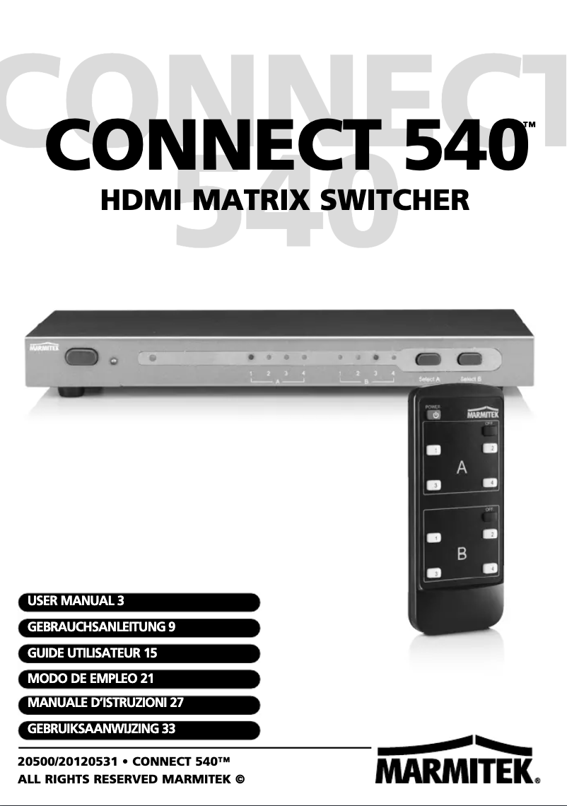 Image de la première page du manuel de l'appareil Connect 540