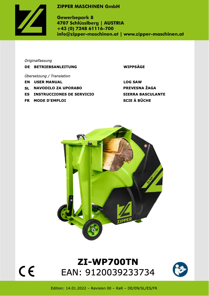 Page n°1 - Manuel utilisateur Zipper ZI-WP700TN