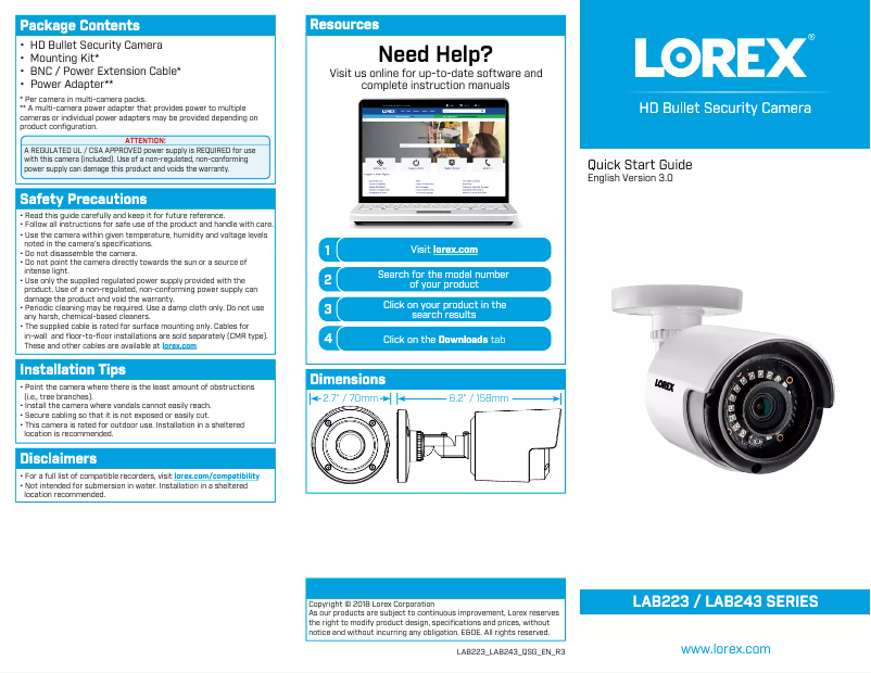 Image de la première page du manuel de l'appareil LAB223T