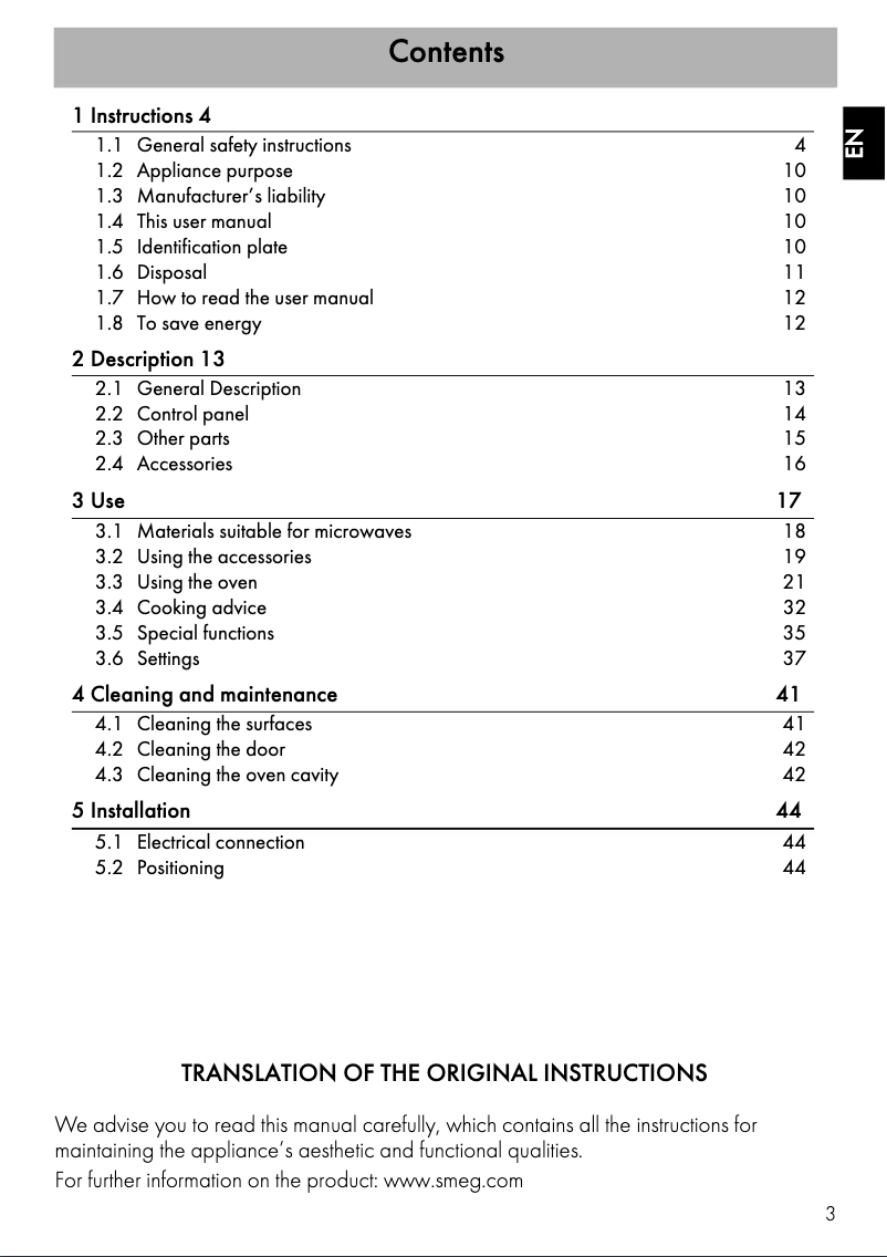 Page n°1 - Manuel utilisateur Smeg SFA4301MCN