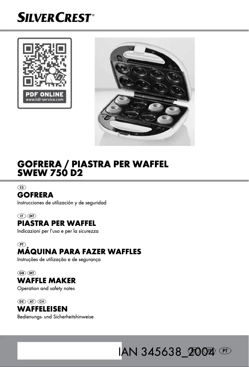 Page 1 de la notice Manuel utilisateur SilverCrest SWEW 750 D2