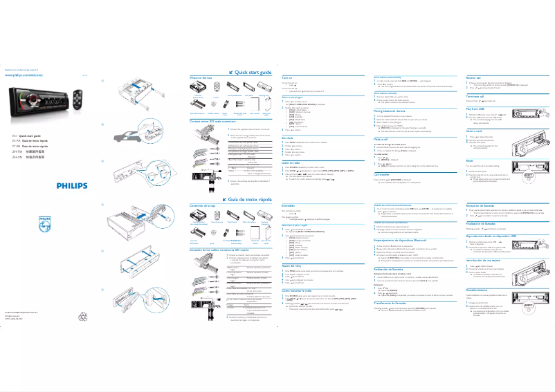 Page n°1 - Guide de démarrage rapide Philips CarStudio CE151