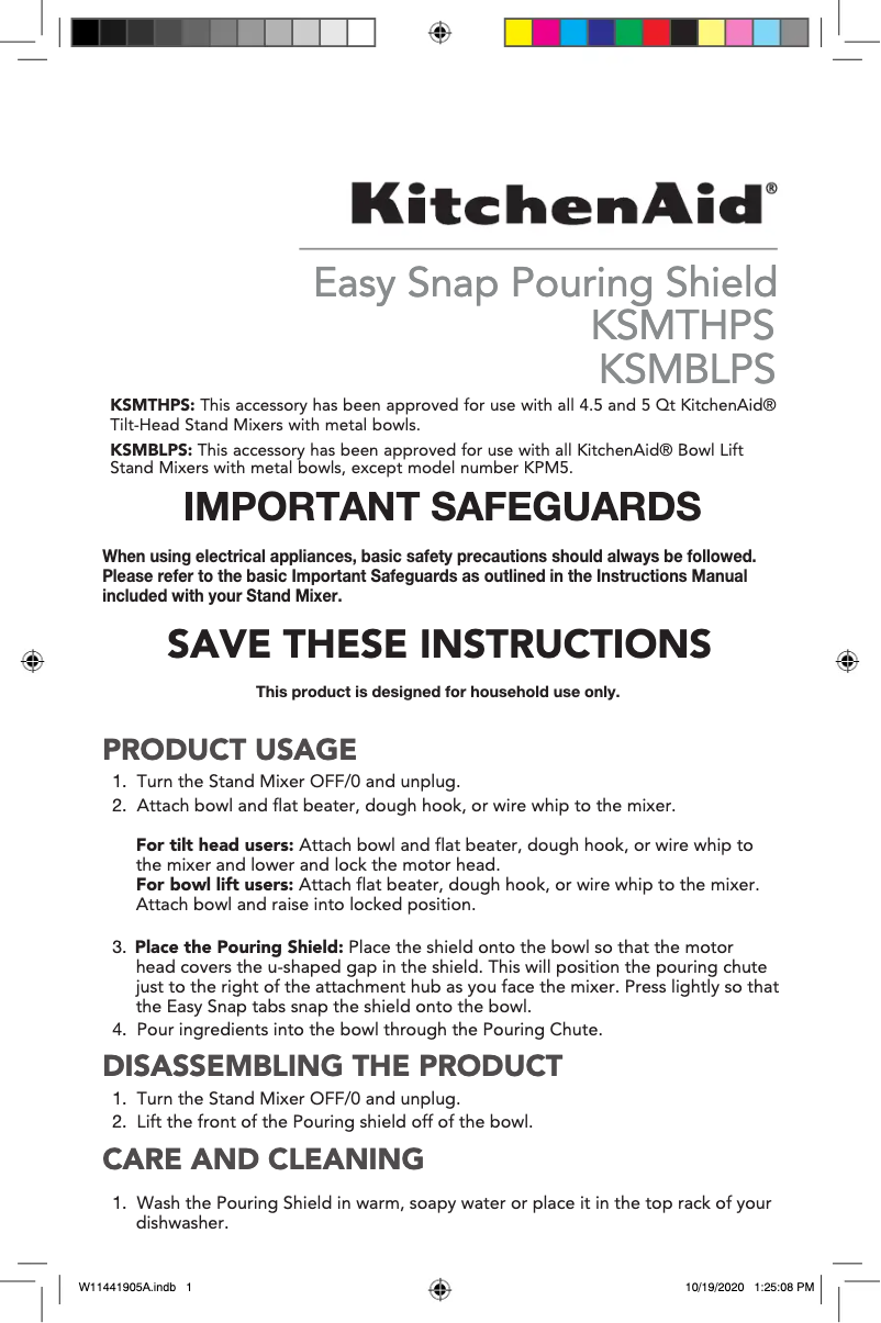 Image de la première page du manuel de l'appareil KSMBLPS