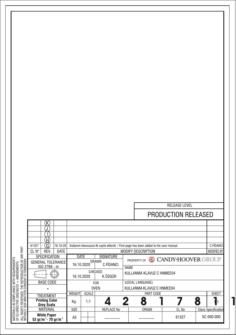 Image de la première page du manuel de l'appareil FCS 100 W/E1