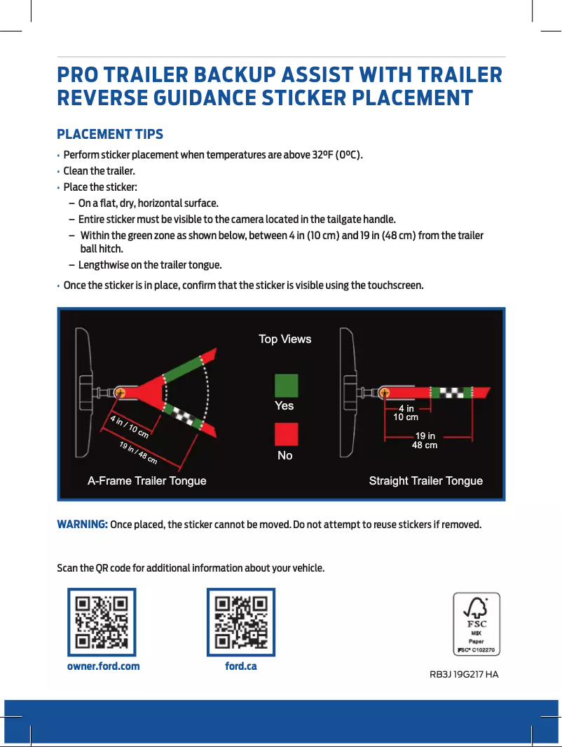 Page 1 de la notice Guide de démarrage rapide Ford Ranger (2024)