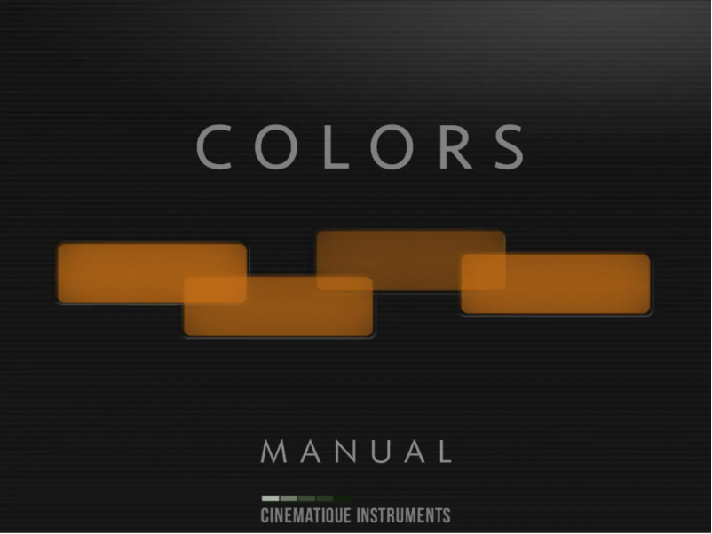 Page 1 of the manual User Manual Steinberg Colors