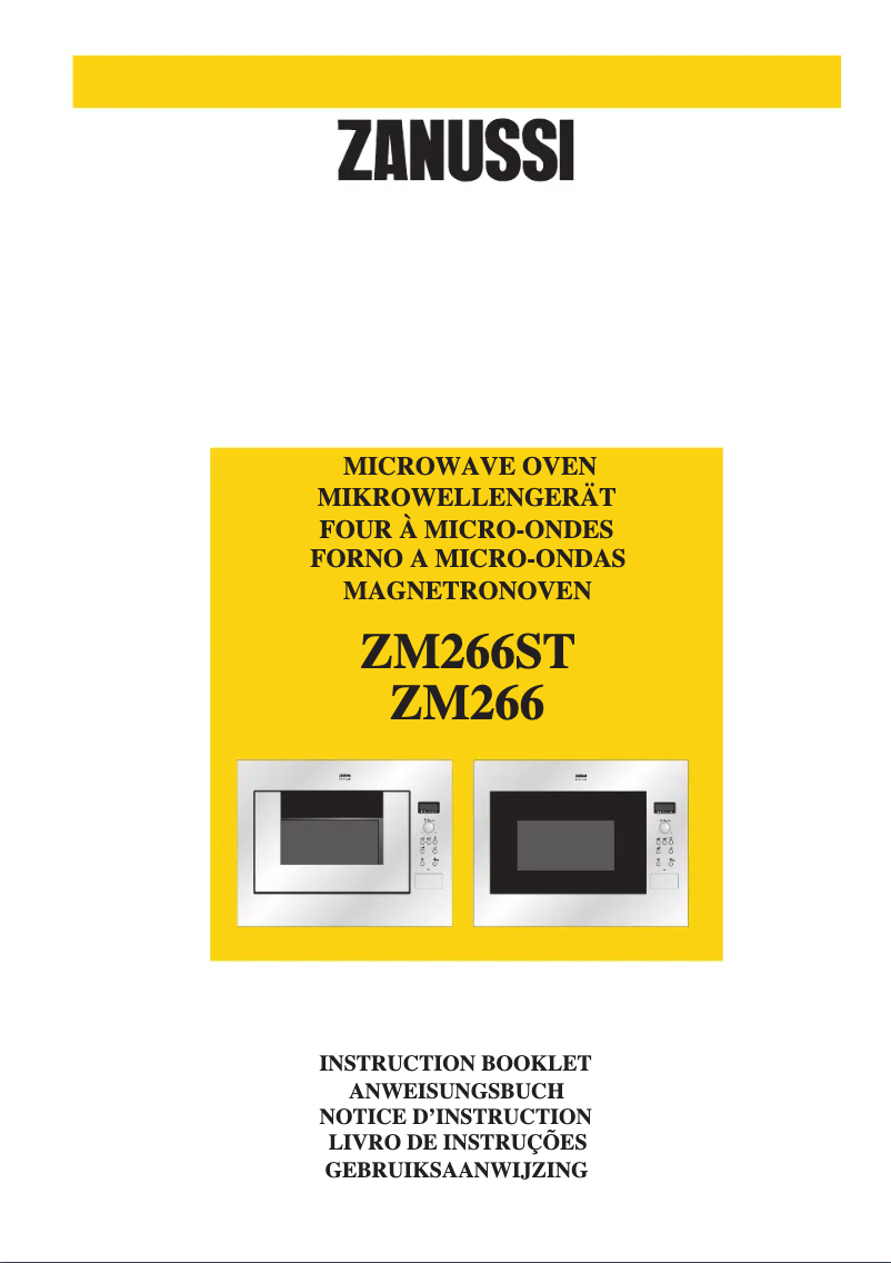 Page 1 de la notice Manuel utilisateur Zanussi ZM266W