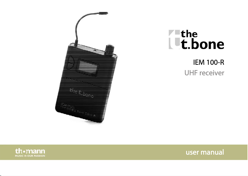 Page n°1 - Manuel utilisateur the t.bone IEM 100-R
