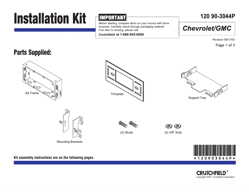 Image de la première page du manuel de l'appareil 90-3044P