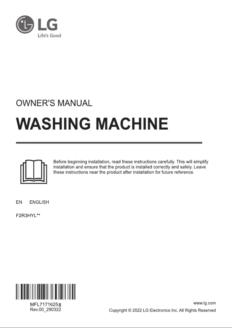 Page 1 de la notice Manuel utilisateur LG F2R3HYL6P