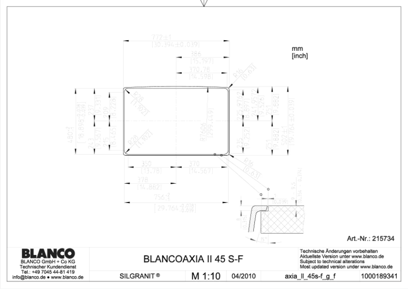 Page n°1 - Manuel utilisateur BLANCO AXIA II 45 S-F