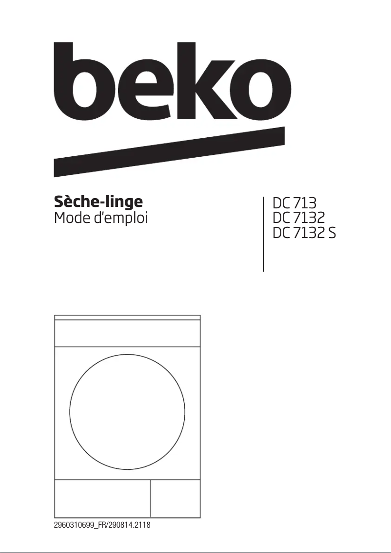 Page 1 de la notice Manuel utilisateur Beko DC 7132