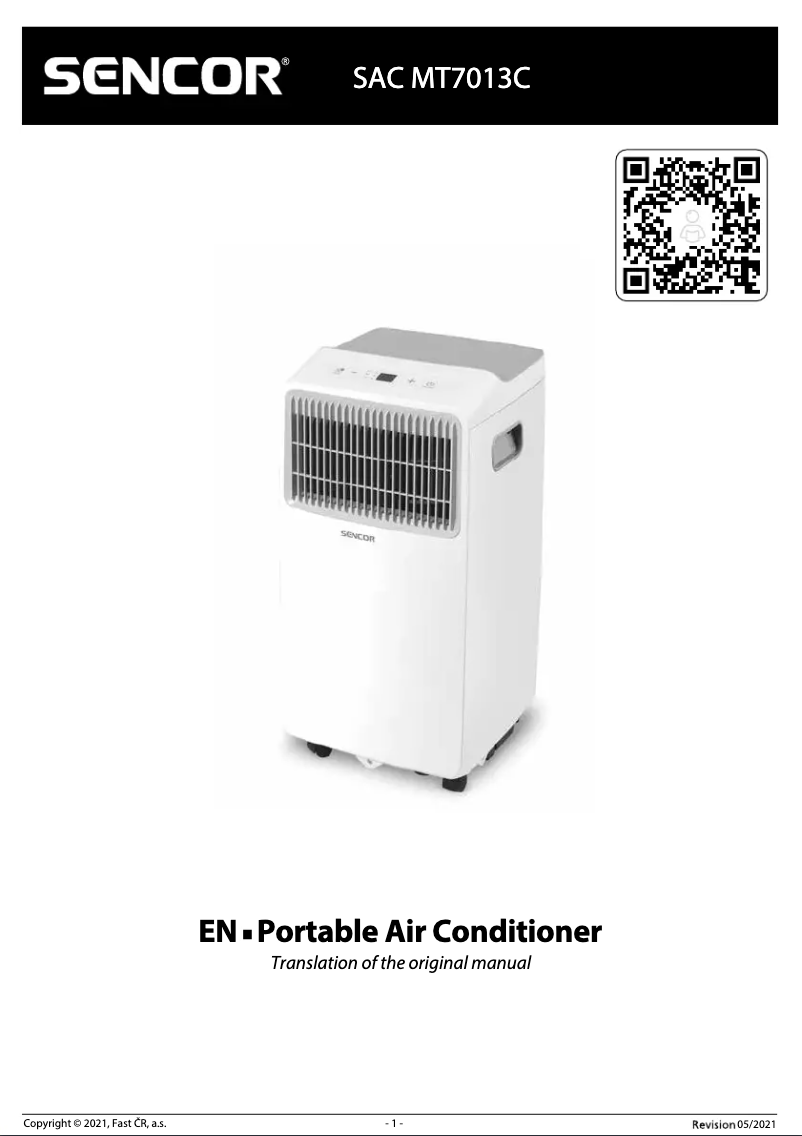 Page 1 de la notice Manuel utilisateur Sencor SAC MT7013C