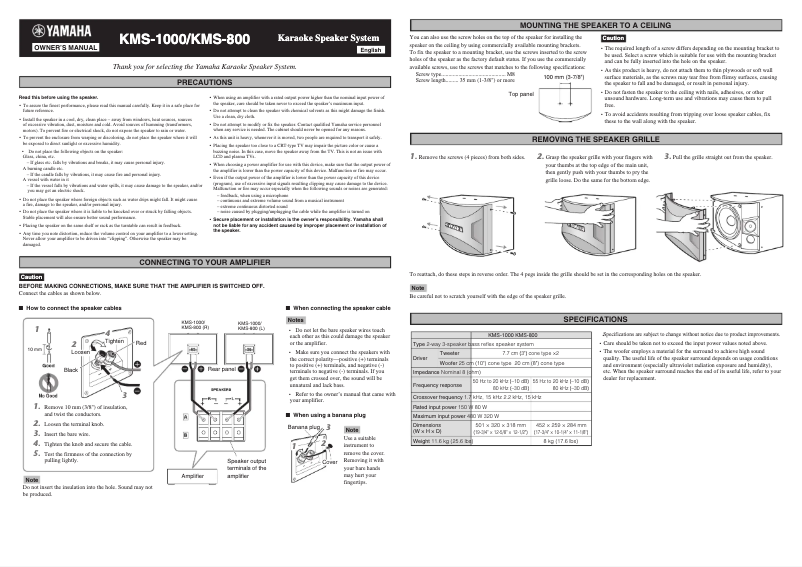 Página 1 del manual Manual de usuario Yamaha KMS-1000