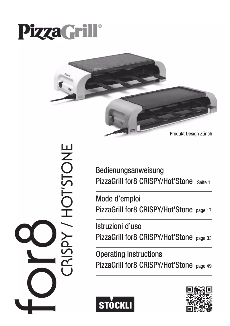 Image de la première page du manuel de l'appareil PizzaGrill 8 CRISPY