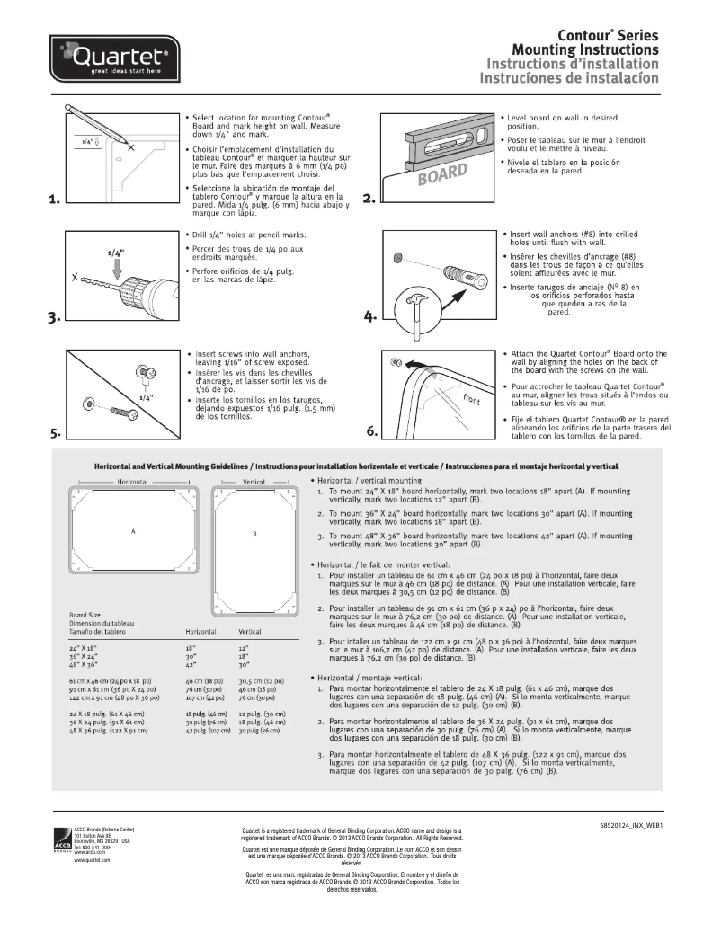 Page 1 de la notice Manuel utilisateur Quartet Contour 7551