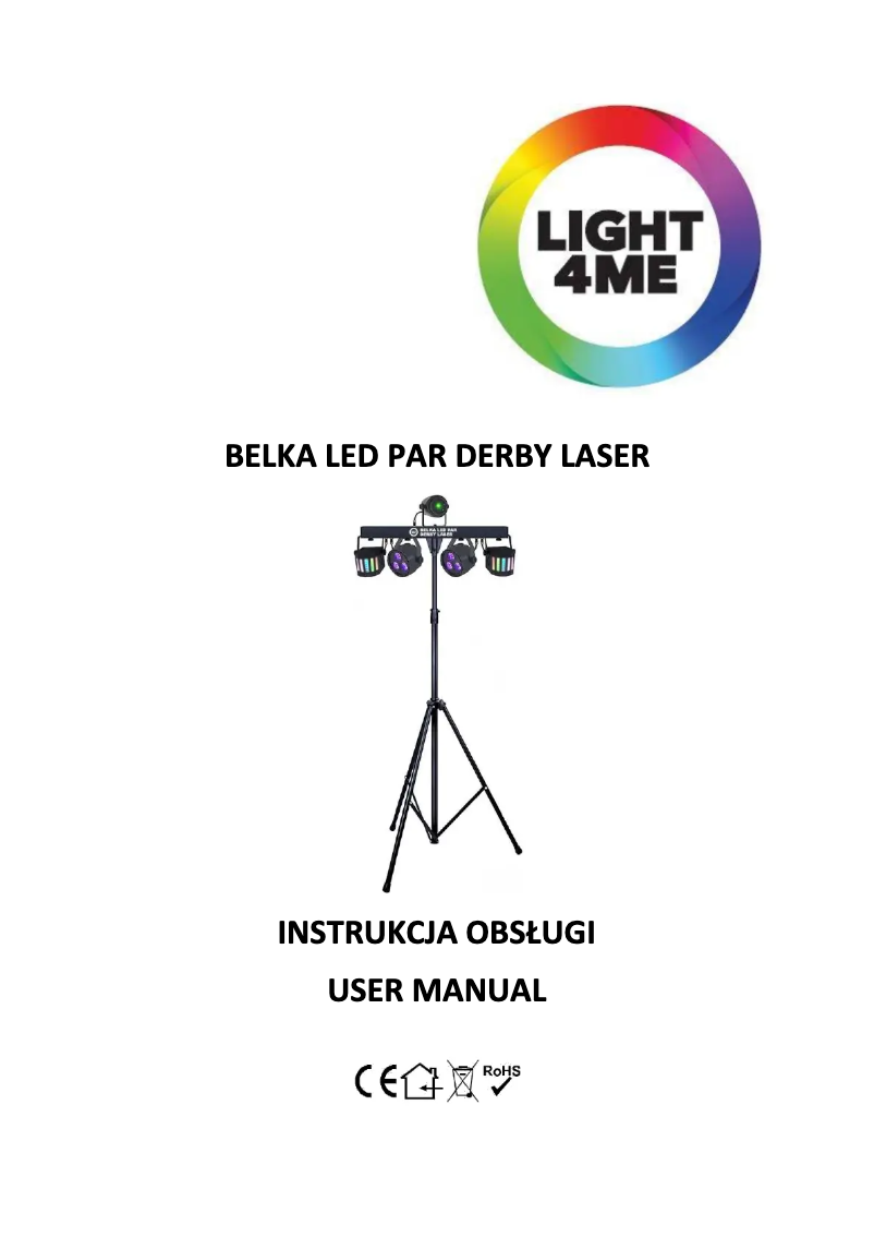 Page 1 de la notice Manuel utilisateur Light4Me BELKA LED PAR DERBY LASER