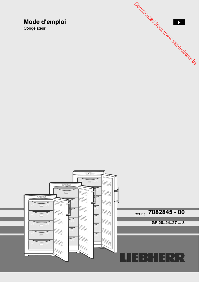 Page n°1 - Manuel utilisateur Liebherr GP 2433 Comfort