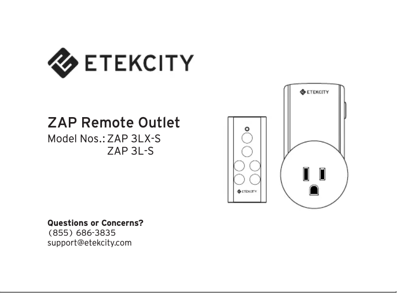 Page n°1 - Manuel utilisateur Etekcity ZAP 3LX-S
