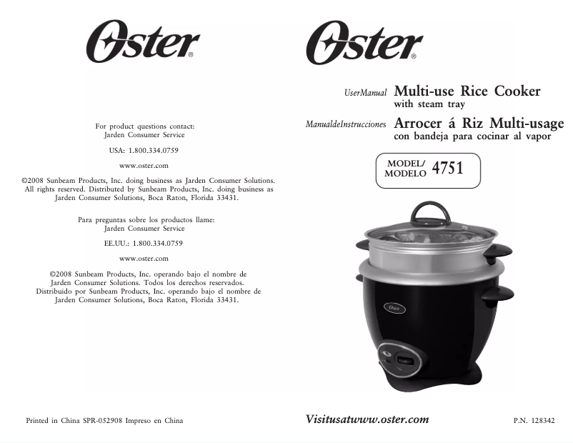 Page 1 de la notice Manuel utilisateur Oster 4751