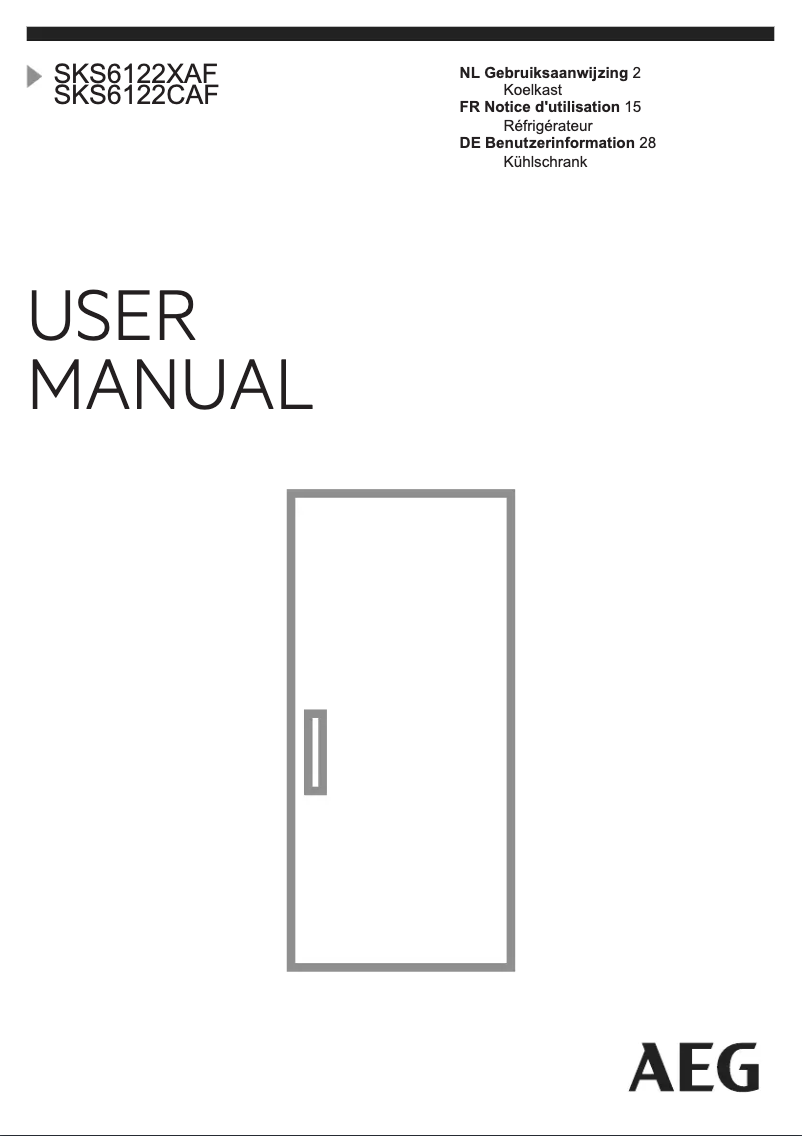 Page n°1 - Manuel utilisateur AEG SKS6122CAF