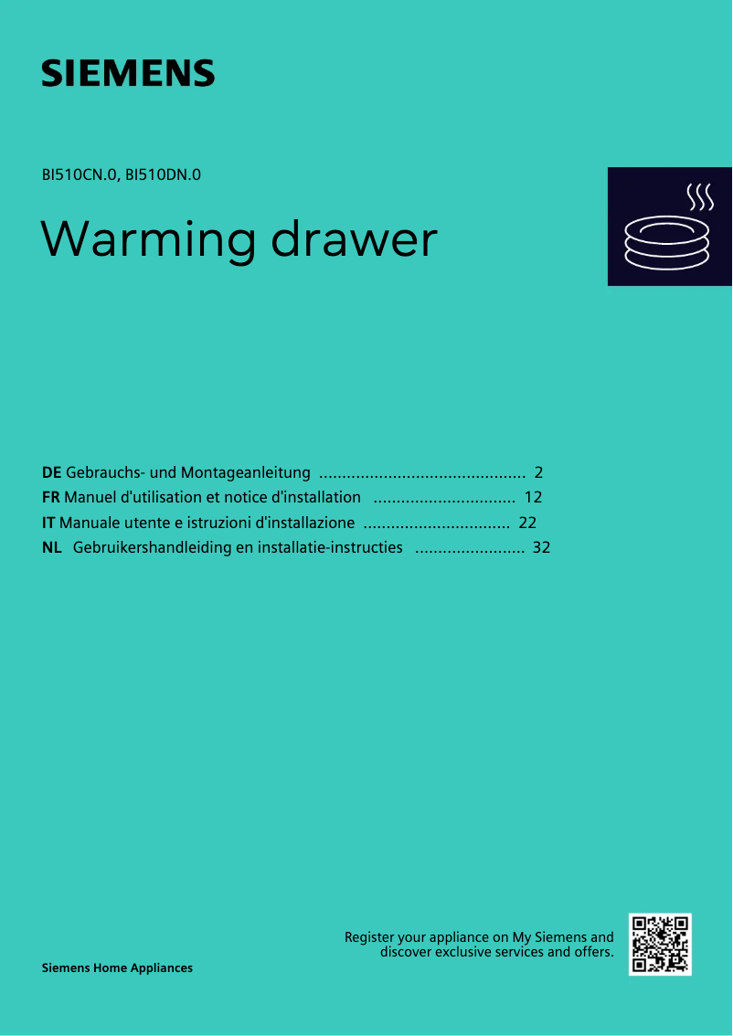 Page 1 de la notice Guide d'installation Siemens BI510CNR0