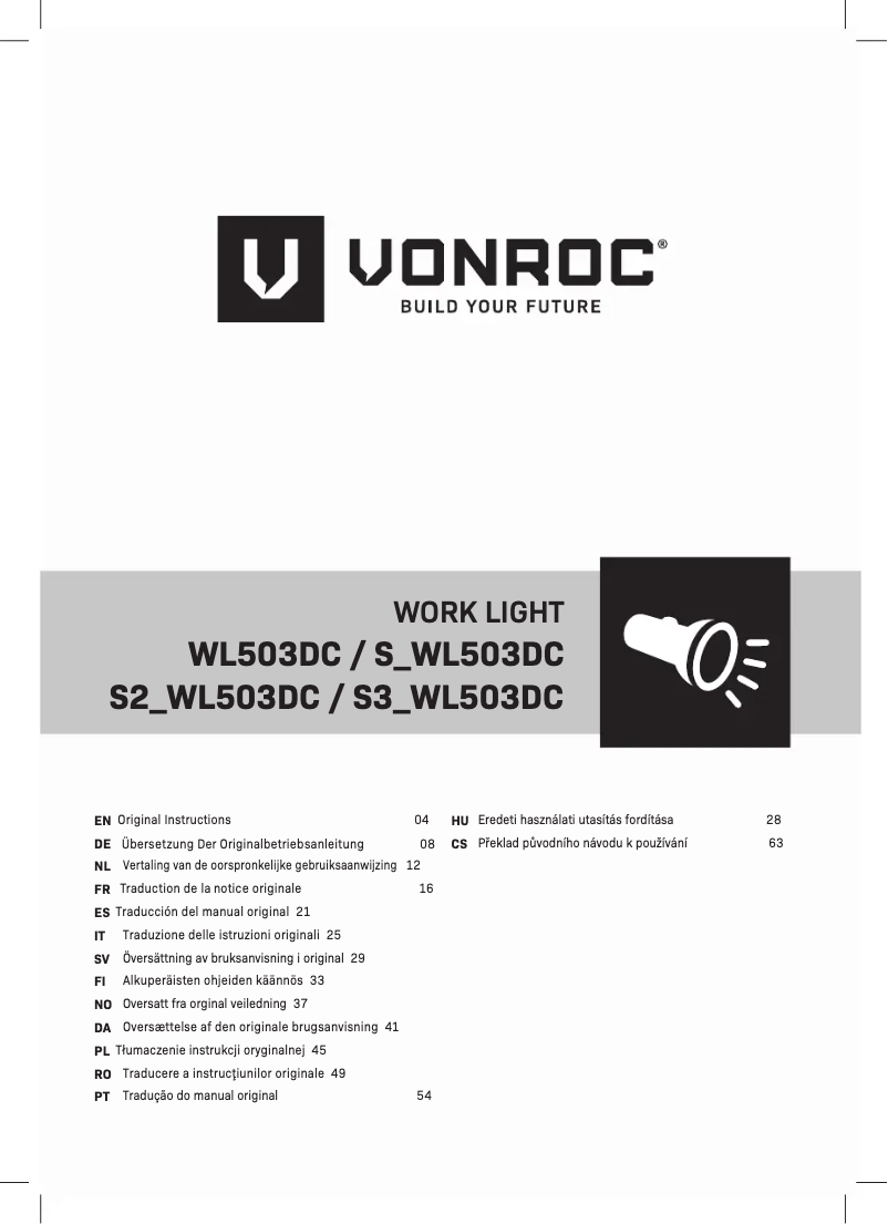 Page n°1 - Manuel utilisateur Vonroc S2_WL503DC