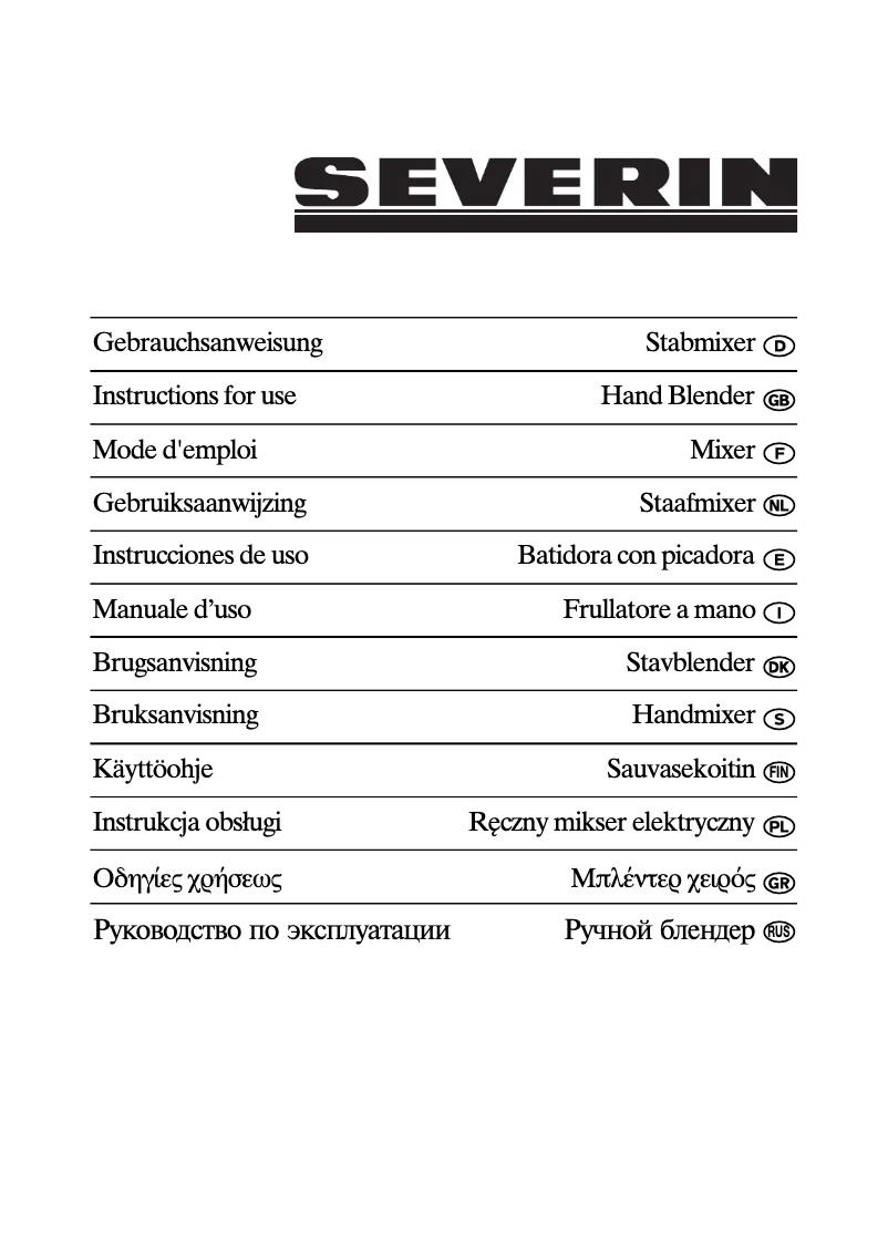 Page 1 of the manual User Manual Severin SM 3726