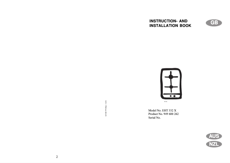 Page n°1 - Manuel utilisateur Electrolux EHT332X