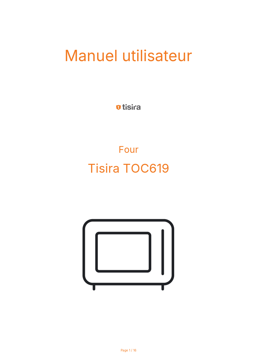 Page n°1 - Manuel utilisateur Tisira TOC619