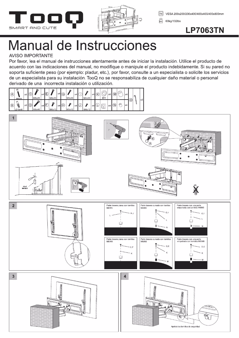 Page 1 de la notice Manuel utilisateur TooQ LP7063TN-B