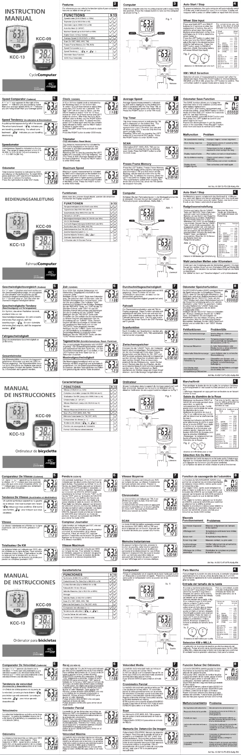 Page 1 de la notice Manuel utilisateur Kellys KCC-13