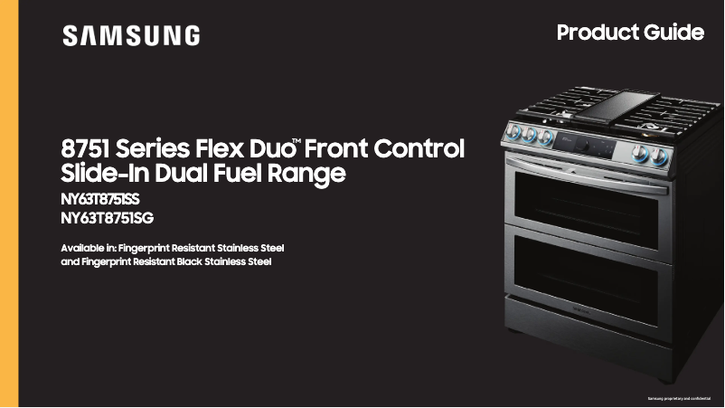 Page 1 de la notice Brochure Samsung NY63T8751SS