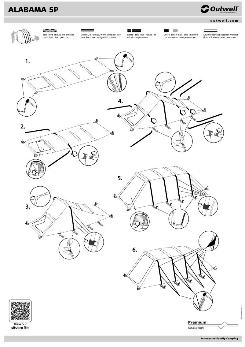 Página 1 del manual Manual de usuario Outwell Alabama 5P