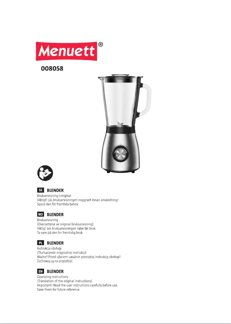 Page 1 de la notice Manuel utilisateur Menuett 008058