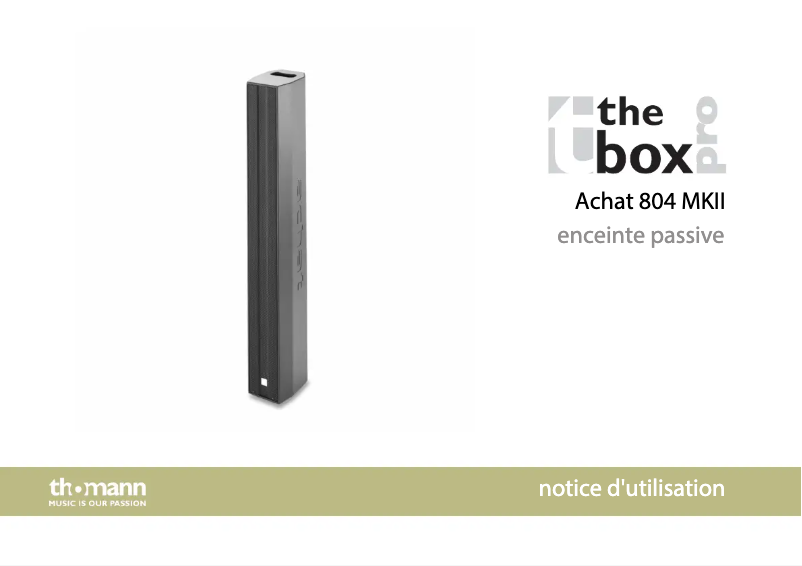 Image de la première page du manuel de l'appareil Achat 804 MKII