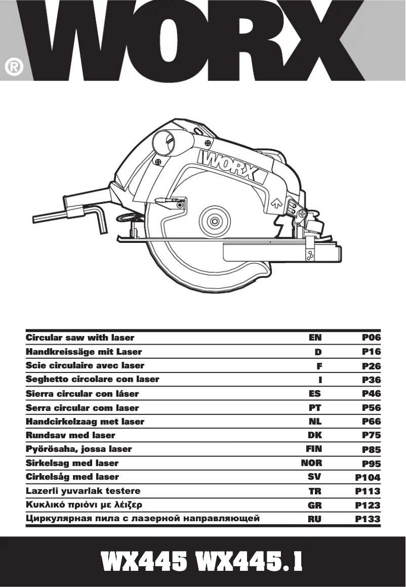 Page 1 de la notice Manuel utilisateur Worx WX445