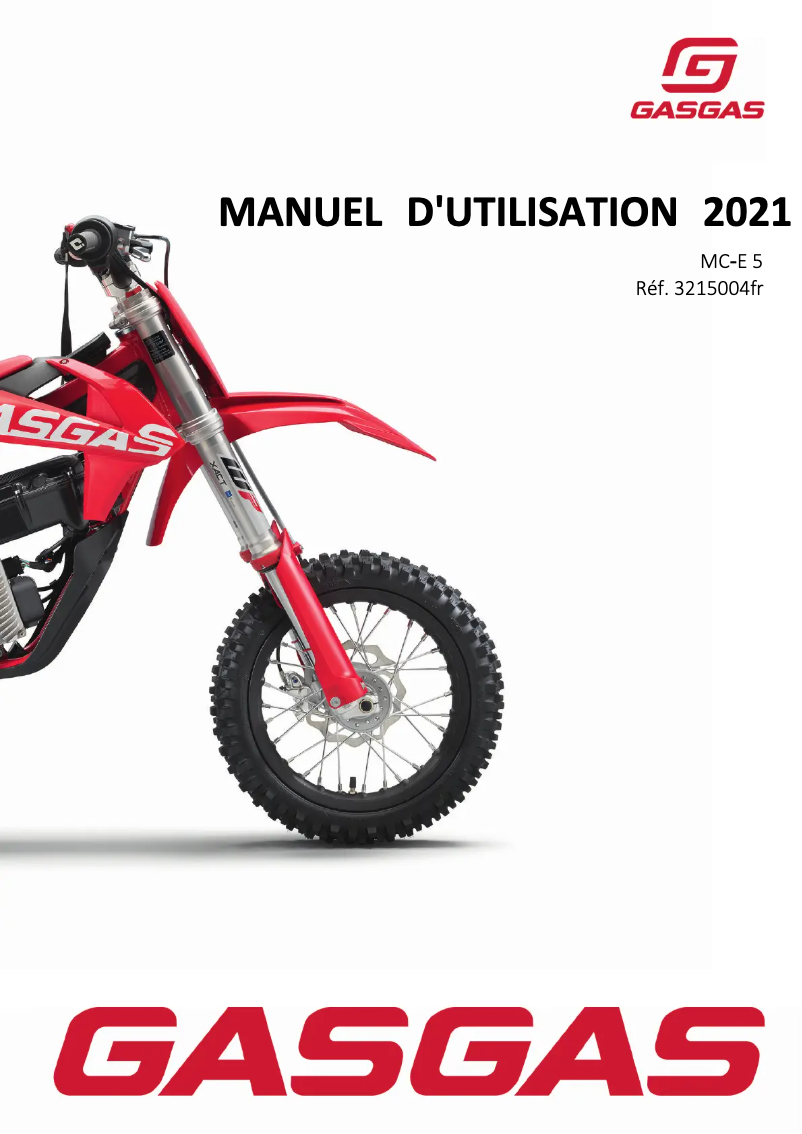 Page n°1 - Manuel utilisateur GasGas MC-E 5 (2021)