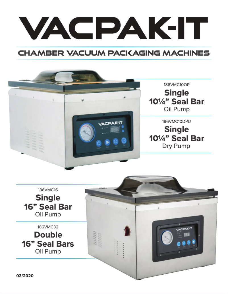 Page n°1 - Manuel utilisateur VacPak-It VMC10DPU